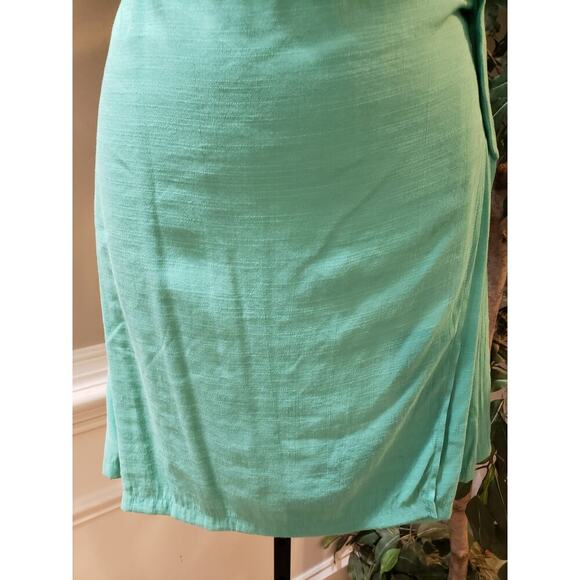 Nine West Shift Dress Women's L Teal Lined Side Tie Sleeveless Adjustable Straps - Picture 12 of 15